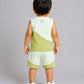 Organic Cotton Duo Jabla-Shorts Set Sleeveless - Fluo Green