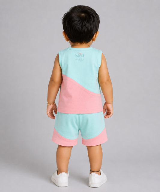 Organic Cotton Duo Jabla-Shorts Set Sleeveless - Mint