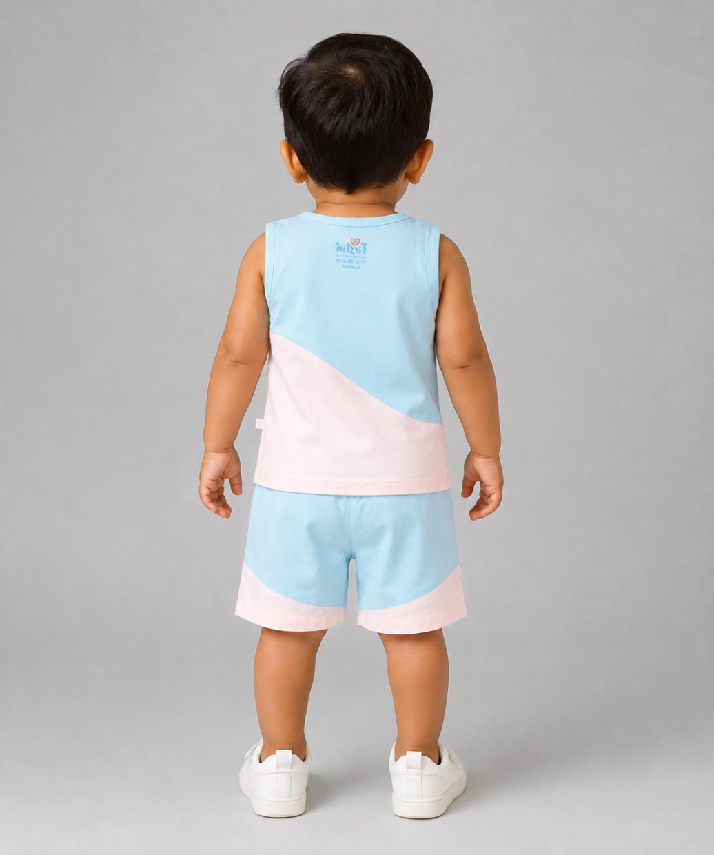 Organic Cotton Duo Jabla-Shorts Set Sleeveless - Blue