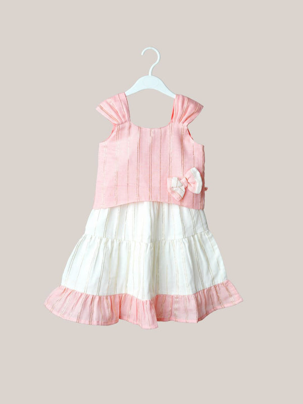 FIRSTIN Ira Top With Skirt (Sleeveless) - Flamingo Pink