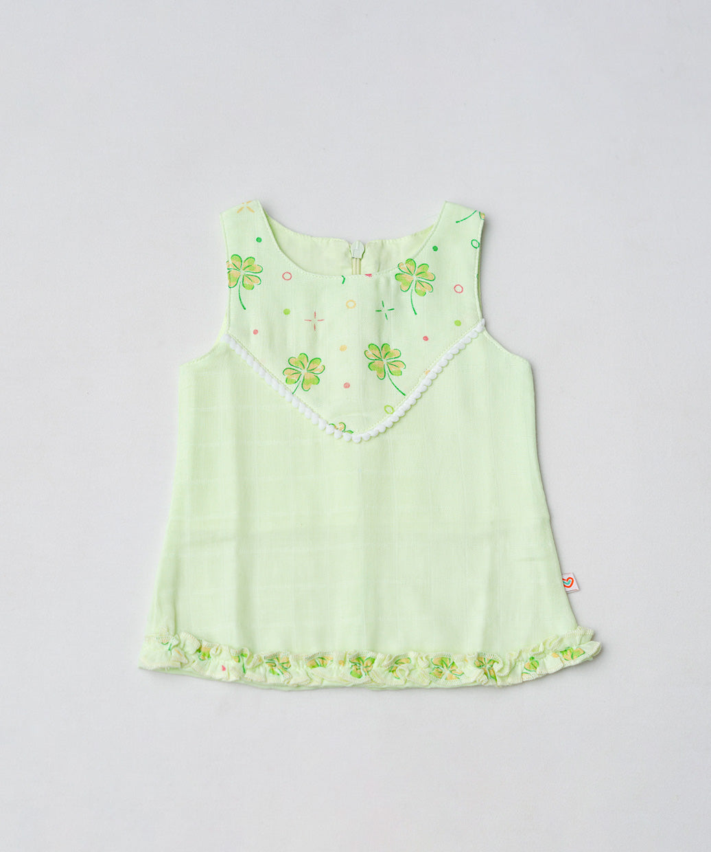 Muslin Boho Frock - Fluo Green Buttercup
