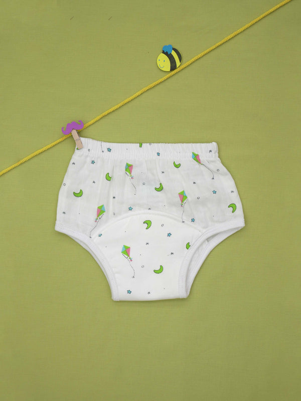 FIRSTIN Muslin Padded Underwear - (W) Fluo Green Moon