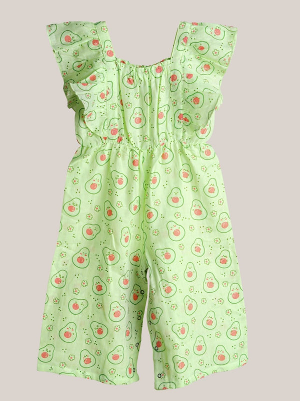 FIRSTIN Muslin Palazzo (Bottom Snap Button) - Fluo Green Avocado