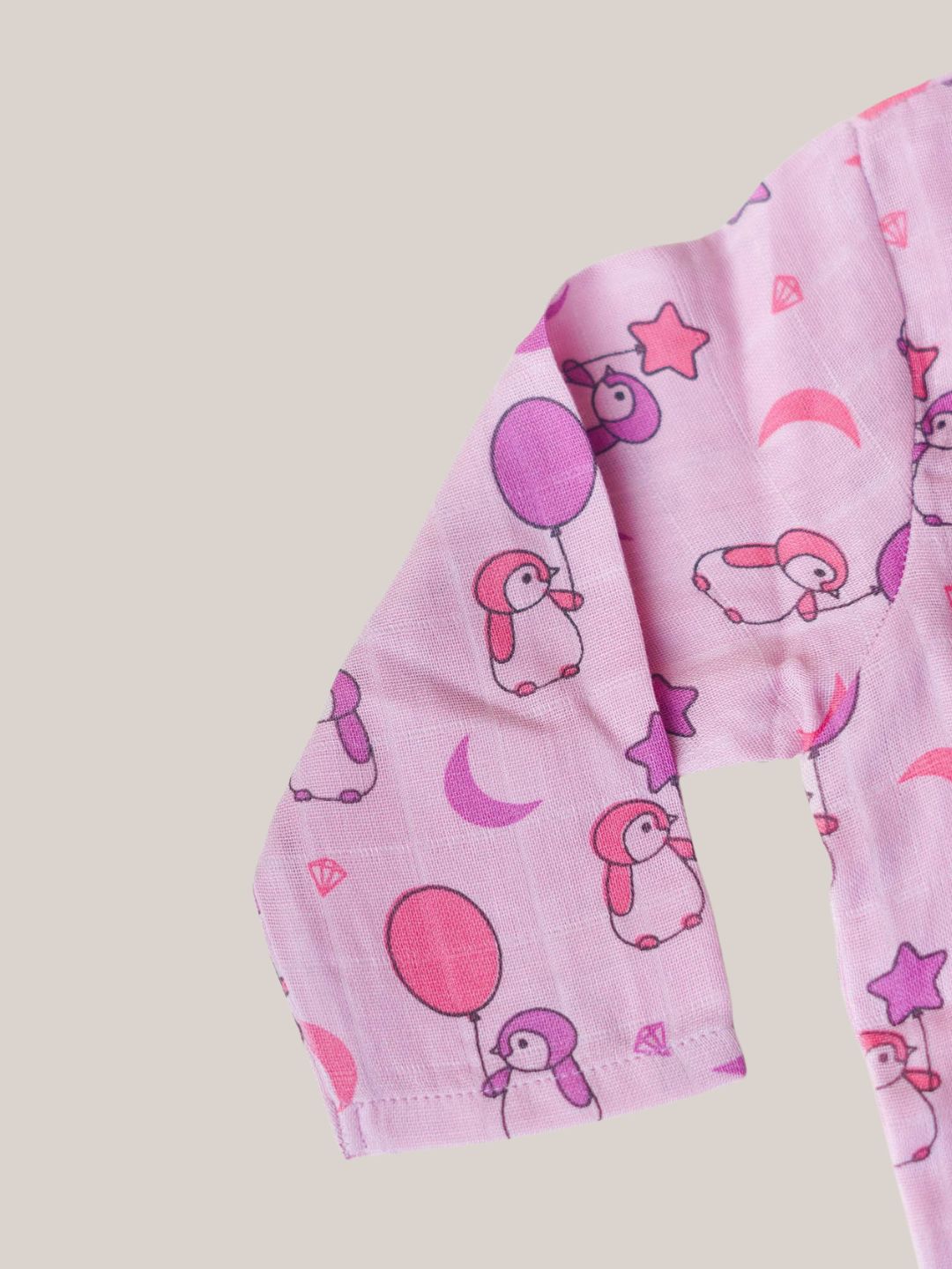 Muslin Pyjamas Set - Fragrant Lilac Penguin
