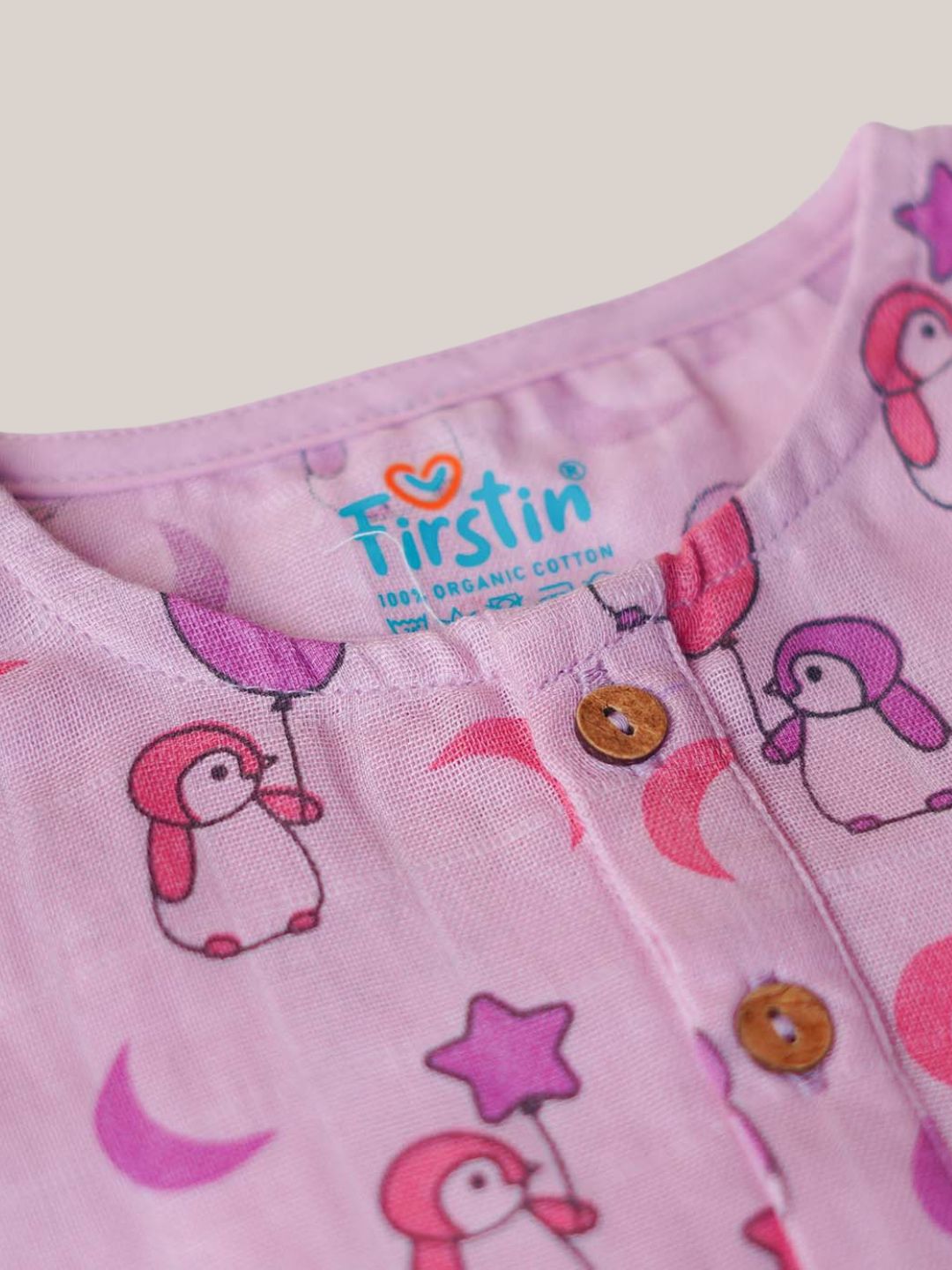 Muslin Pyjamas Set - Fragrant Lilac Penguin