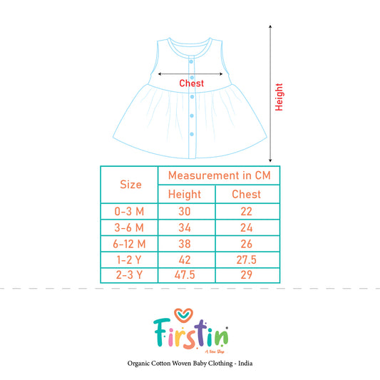 Muslin Front Open Sleeveless Frock - Frost Dino Crown
