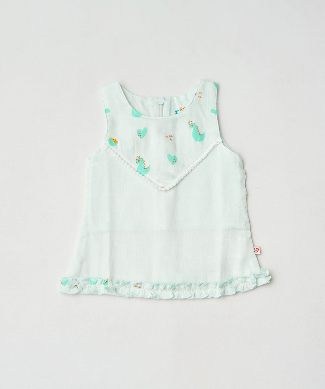 Muslin Boho Frock - Frost Dino Crown