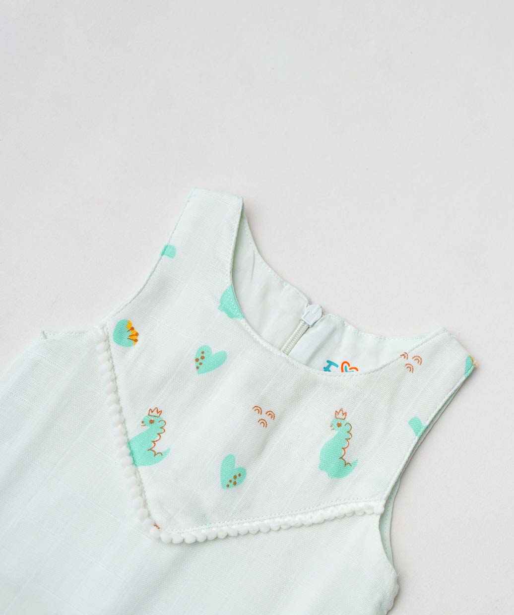 Muslin Boho Frock - Frost Dino Crown