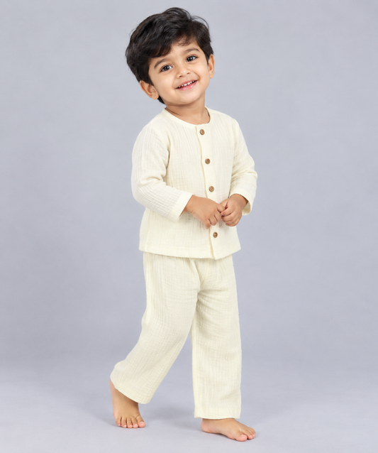 Muslin Bubble Crinkle Pyjamas Set (FO) - Cosmic