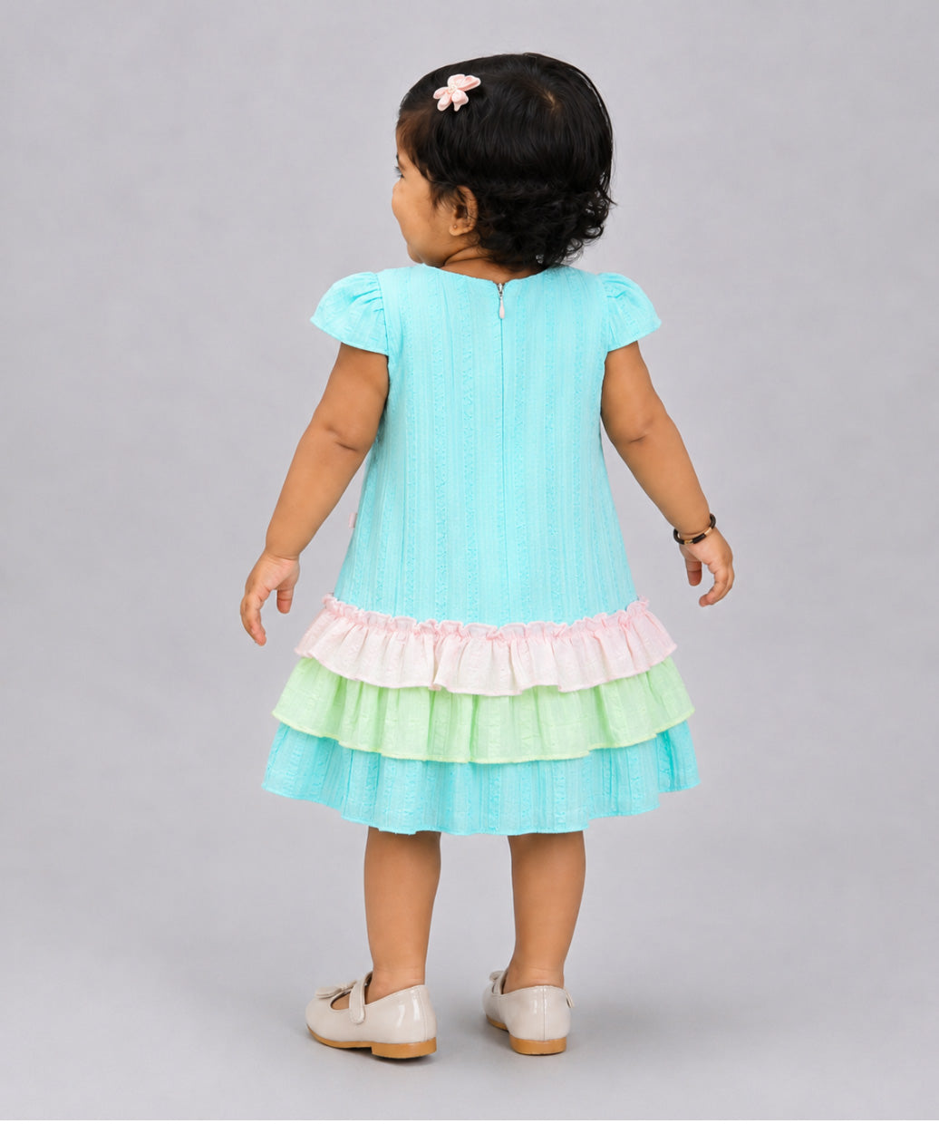 Seer Sucker Muslin Fusion Frock - Mint