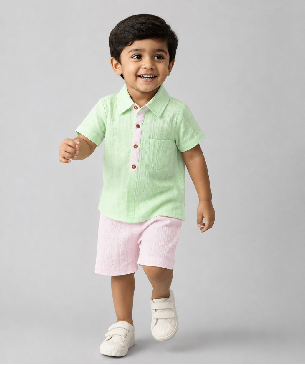 Seer Sucker Fusion Shirt-Shorts Set