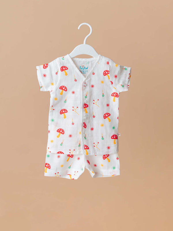 FIRSTIN Muslin Jabla-Shorts Half Sleeve - Glitter Star