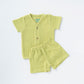 Muslin Bubble Crinkle Jabla-Shorts Set Half Sleeve - Palm Green