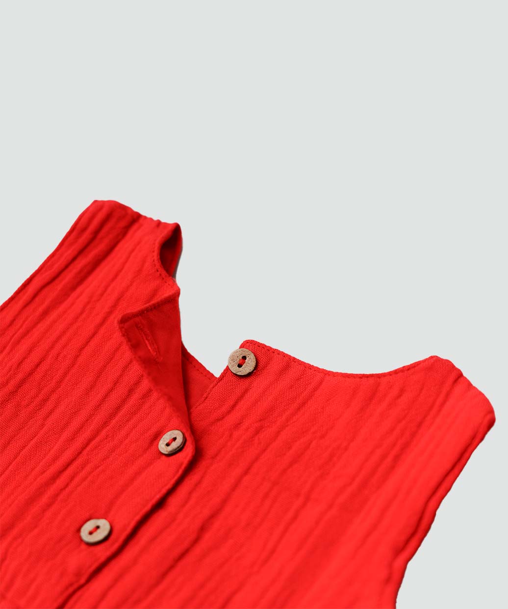 Muslin Bubble Crinkle Grace Frock - Carmine