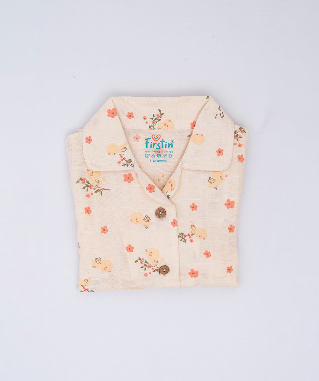 Muslin Night Suit - Vanilla Humming Bird