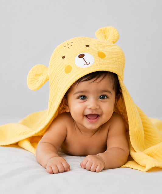 Muslin Bubble Crinkle Hooded Blanket - Crayola (Puppy)