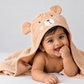 Muslin Bubble Crinkle Hooded Blanket - Breezy Beige (Puppy)
