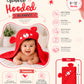 Muslin Bubble Crinkle Hooded Blanket - Carmine (Puppy)