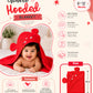 Muslin Bubble Crinkle Hooded Blanket - Carmine (Kitty)