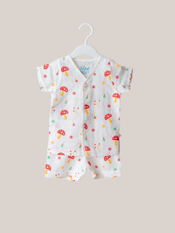 FIRSTIN Muslin Jabla-Shorts Half Sleeve - Glitter Star