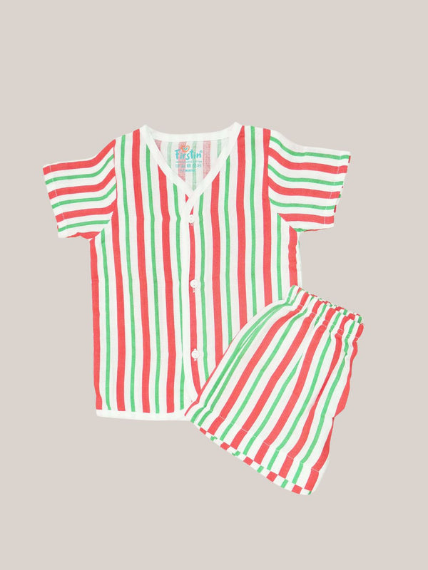 FIRSTIN Muslin Jabla-Shorts Half Sleeve - Merry Line