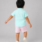 Muslin Seer Sucker Fusion Shirt-Shorts Set - Mint