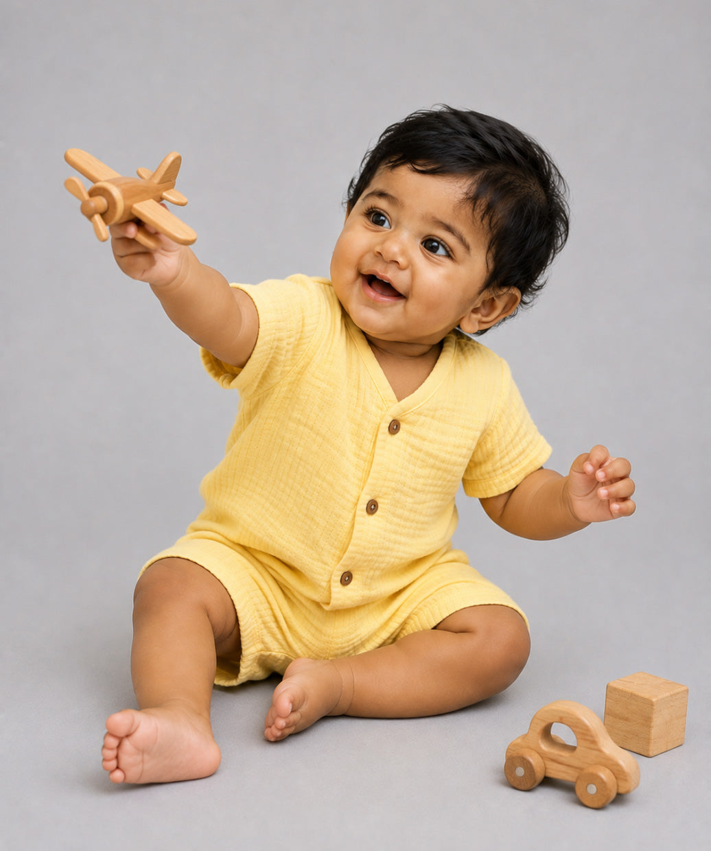 Muslin Bubble Crinkle Jabla-Shorts Set Half Sleeve - Crayola