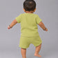 Muslin Bubble Crinkle Jabla-Shorts Set Half Sleeve - Palm Green