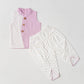 Lurex Dobby Waist Coat-Dhoti Pant - Fragrant Lilac