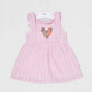 Seer Sucker Muslin Self Knotted Frock With Embroidery Lavender