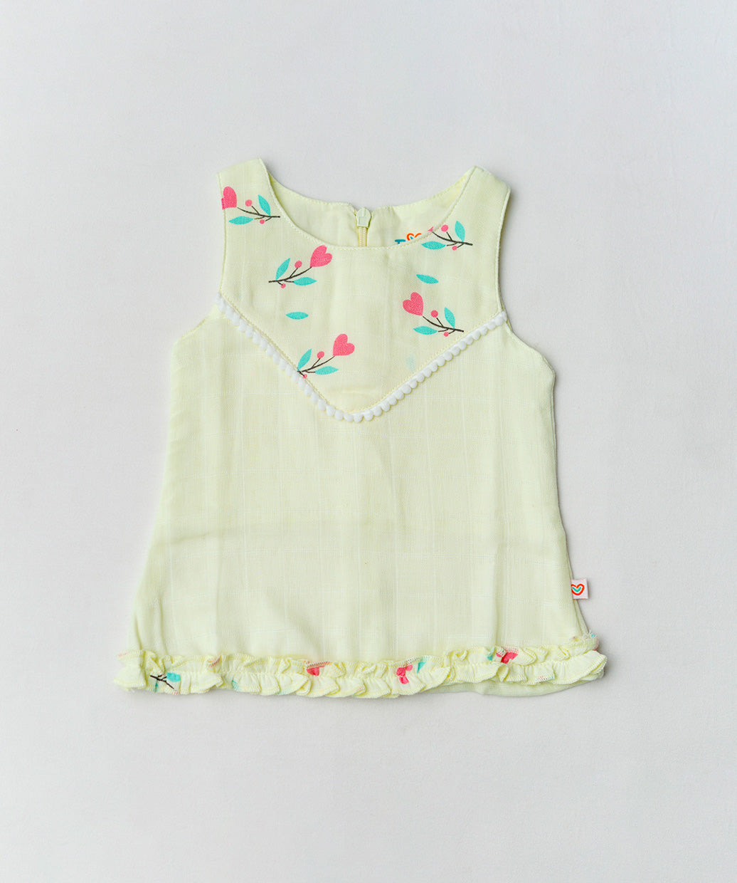 Muslin Boho Frock - Lime Cream Anthurium