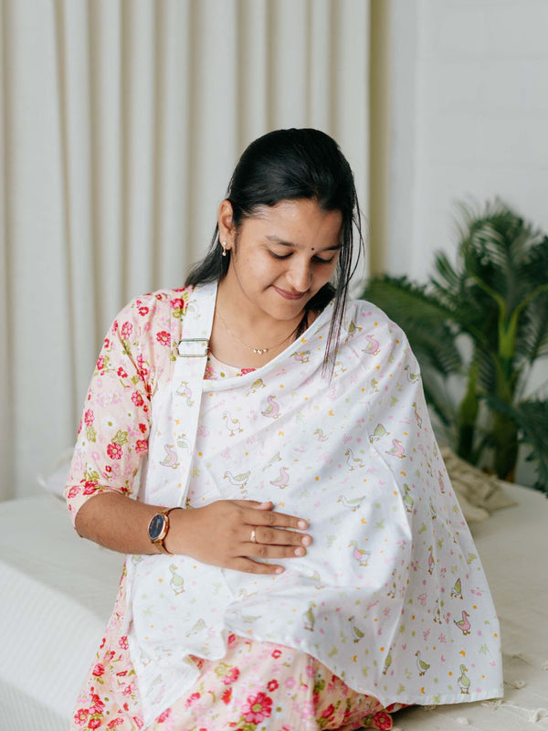 FIRSTIN Poplin Feeding Apron Lime Cream Runner Duck(W)