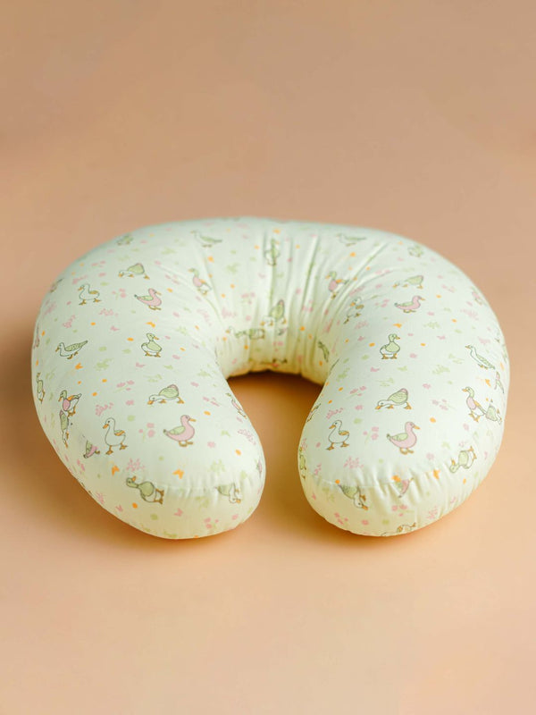 FIRSTIN Poplin Feeding Pillow - Lime Cream Runner Duck