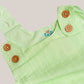 Seer Sucker Muslin Shoulder Button  Frock With Embroidery Lt.Green