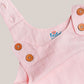 Seer Sucker Muslin Shoulder Button Frock With Embroidery Light Pink