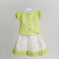Ridhi Top With Skirt (Puff Sleeve) - Neon Green