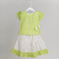 Ridhi Top With Skirt (Puff Sleeve) - Neon Green