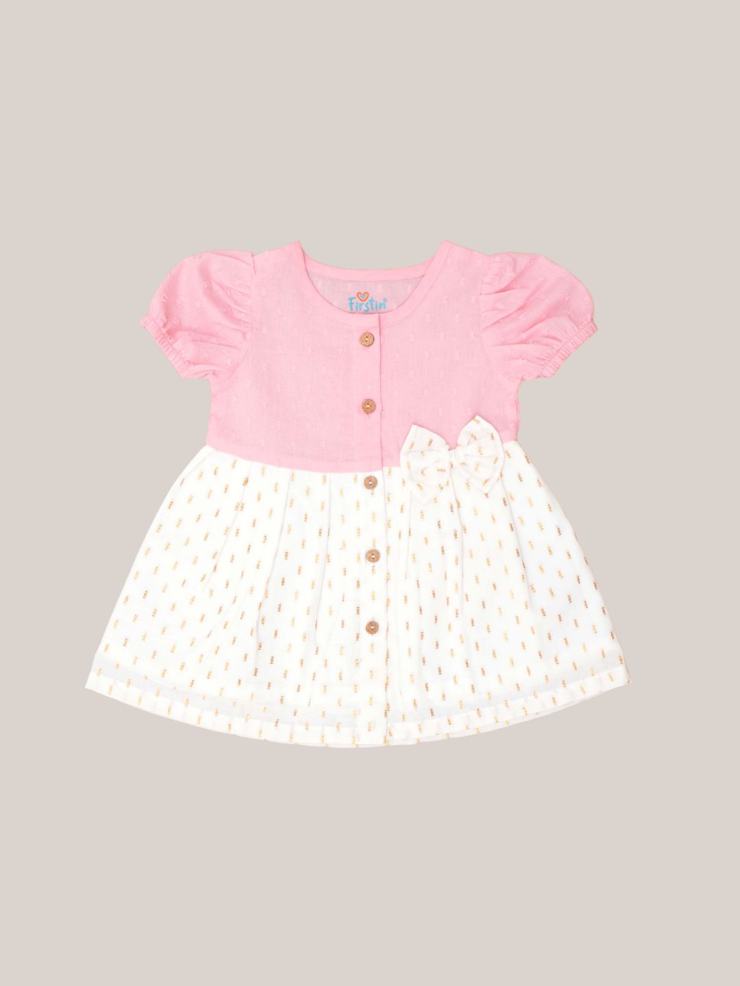 Lurex Dobby Frock - Shimmer Melon Pink