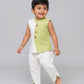 Lurex Dobby Waist Coat-Dhoti Pant - Palm Green