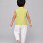 Lurex Dobby Waist Coat-Dhoti Pant - Palm Green
