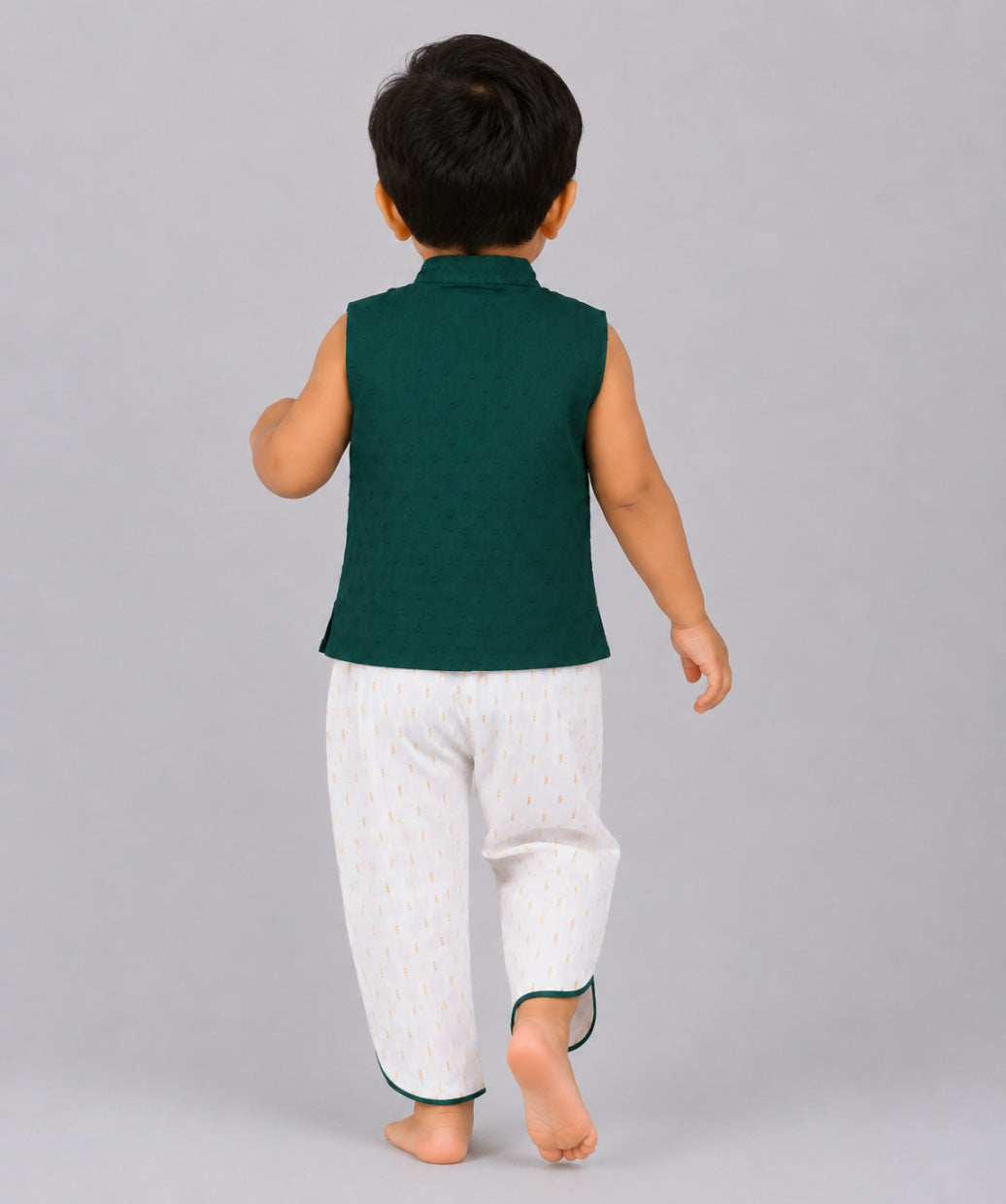 Lurex Dobby Waist Coat-Dhoti Pant - Opal