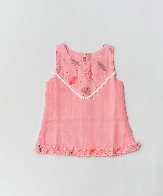 Muslin Boho Frock - Melon Pink Maple