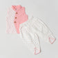 Lurex Dobby Waist Coat-Dhoti Pant - Melon Pink