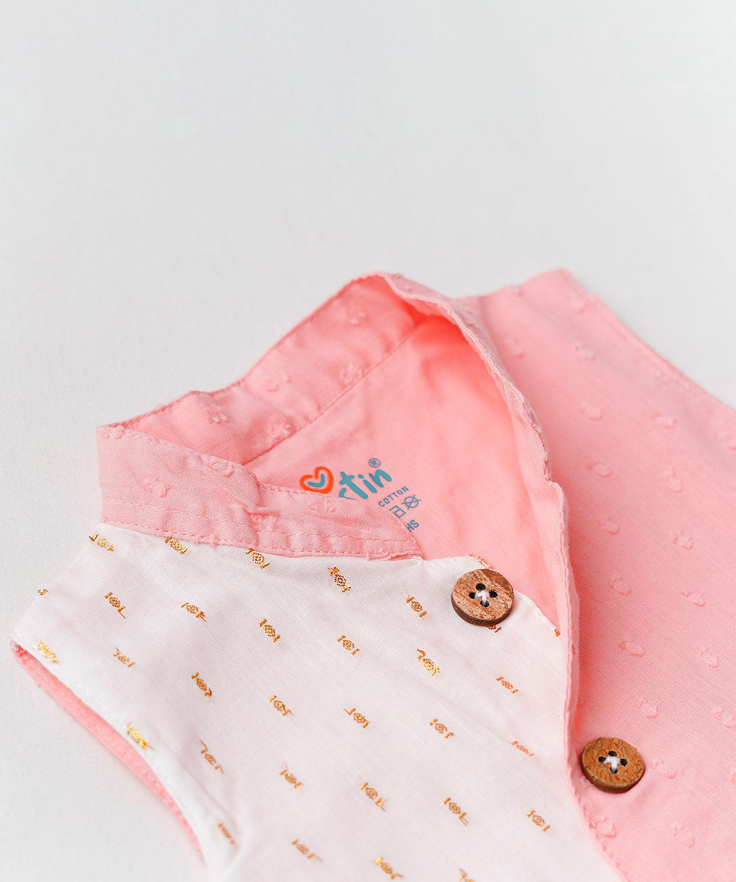 Lurex Dobby Waist Coat-Dhoti Pant - Melon Pink