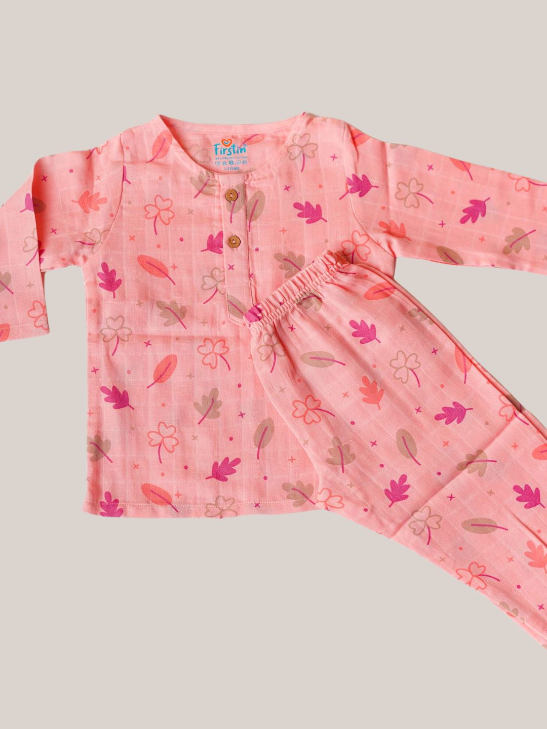 Muslin Pyjamas Set - Melon Pink Maple
