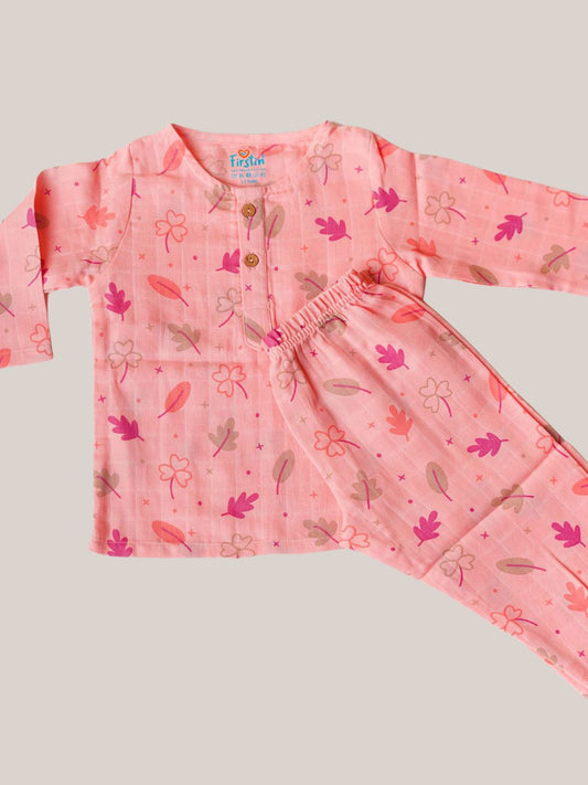 Muslin Pyjamas Set - Melon Pink Maple