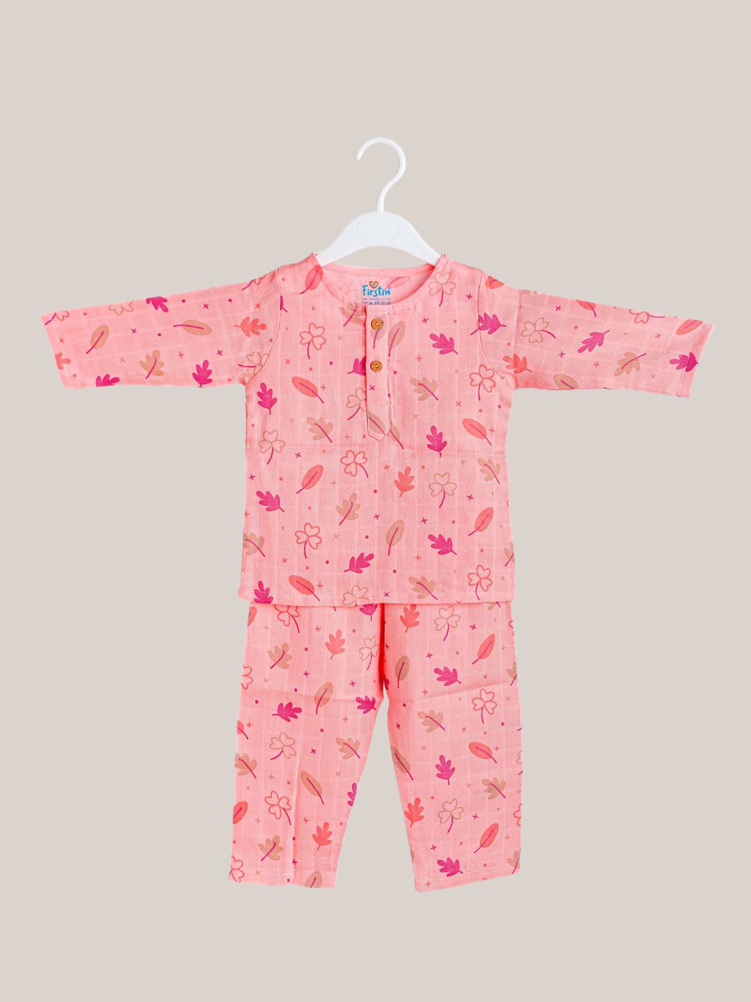 Muslin Pyjamas Set - Melon Pink Maple