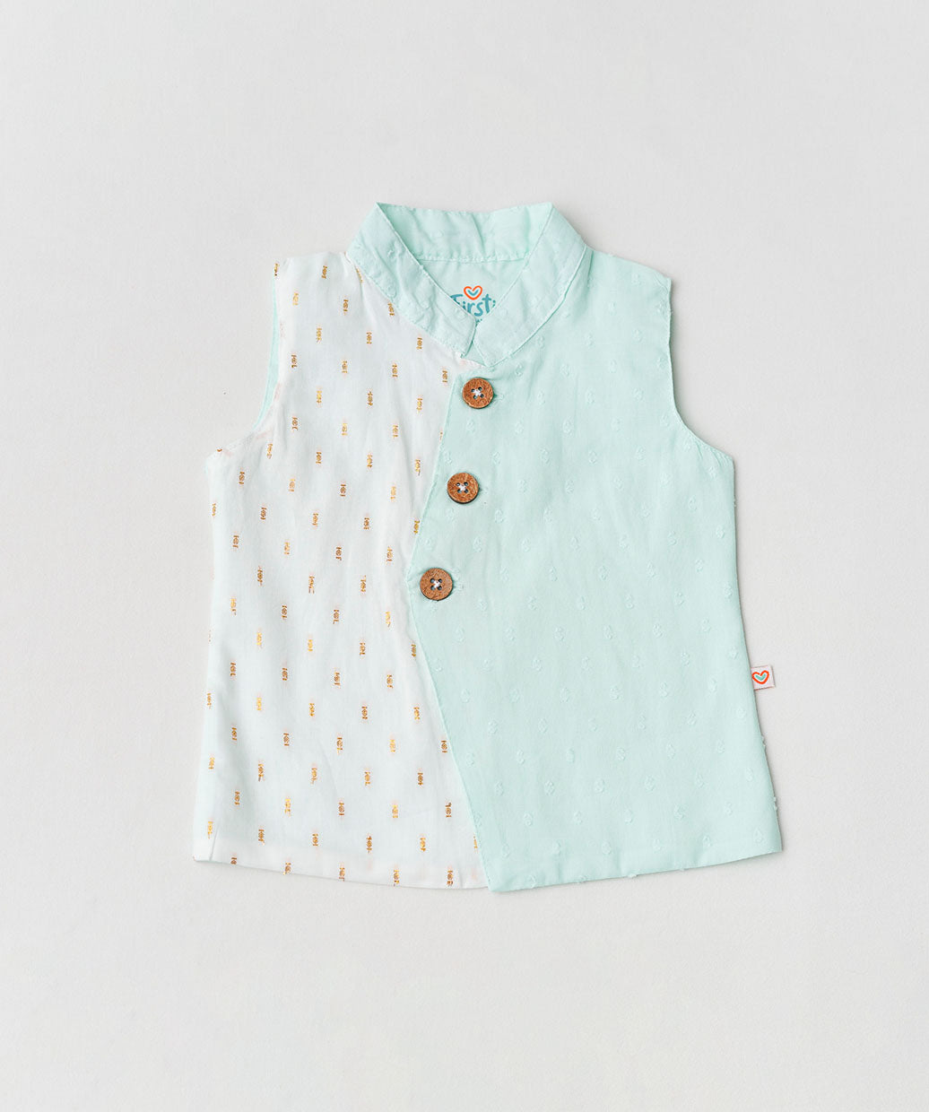 Lurex Dobby Waist Coat-Dhoti Pant - Mint