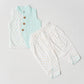Lurex Dobby Waist Coat-Dhoti Pant - Mint