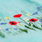Seer Sucker Muslin Shoulder Button Frock With Embroidery Mint